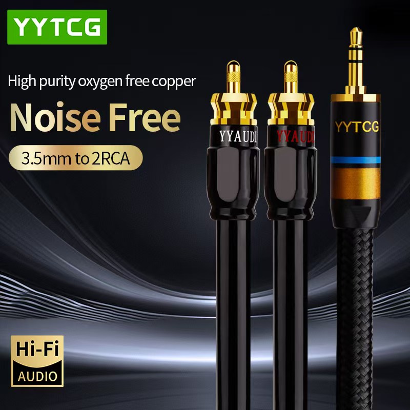 Home Cinema Beamer - Yytcg rcaケーブルhifiステレオ3.5mm〜2rcaオーディオケーブルフェイクrcaジャック3.5ディスプリッターオーディオ家庭用シアターケーブルrca