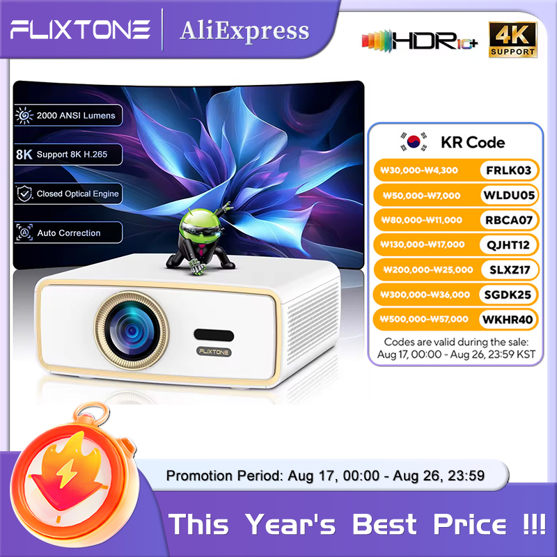 Home Cinema Complet - Flixtone E900 MINI ユース向けポータブルフルHDプロジェクター ビデオ HDR10