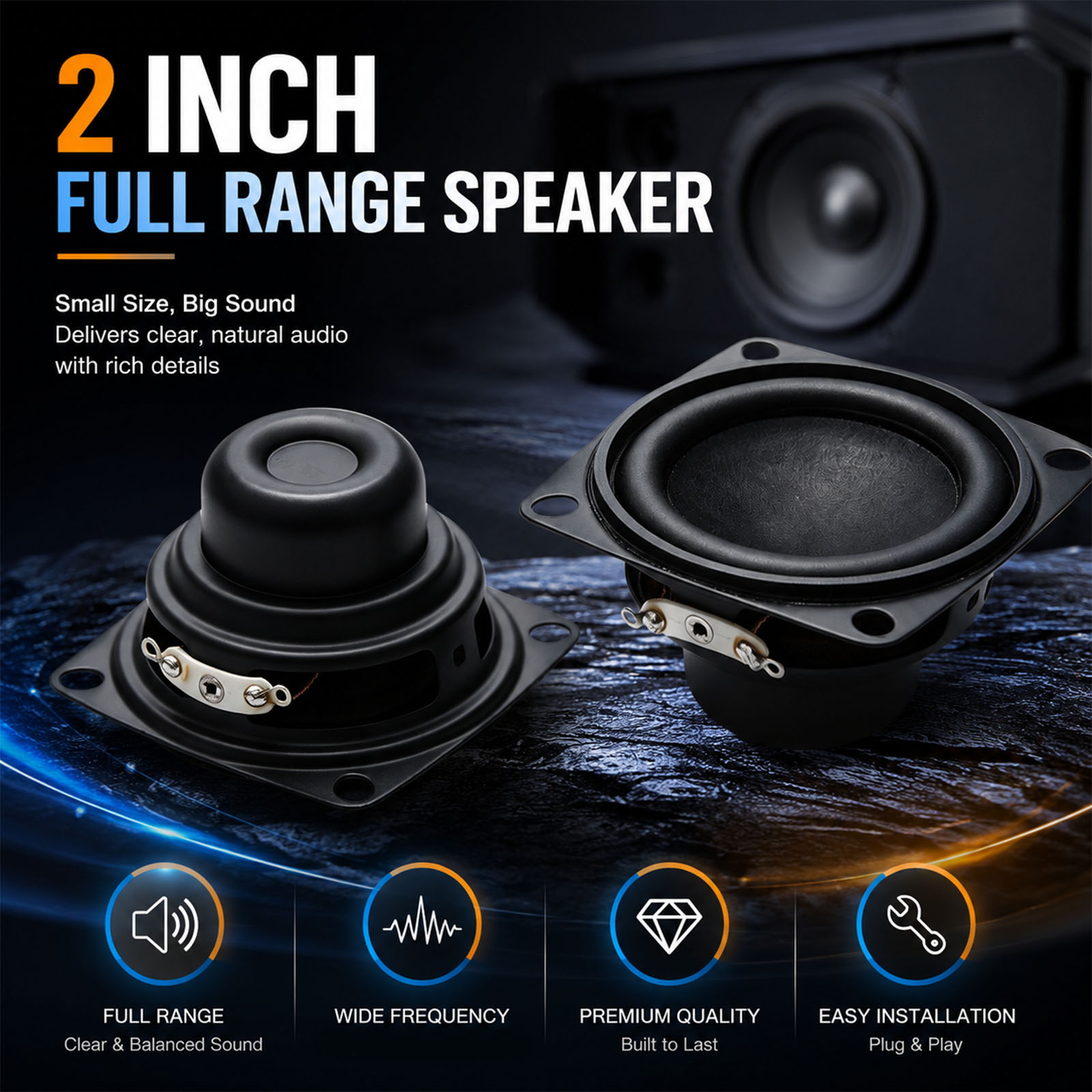 2インチミニスピーカー,ポータブルスピーカー,4オーム,10 - Home Cinema Complet のレビューと価格