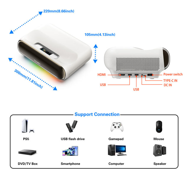 トリプルカラーレーザープロジェクター 超短焦点UST WiF - Home Cinema Ultra Short Throw Projector のレビューと価格