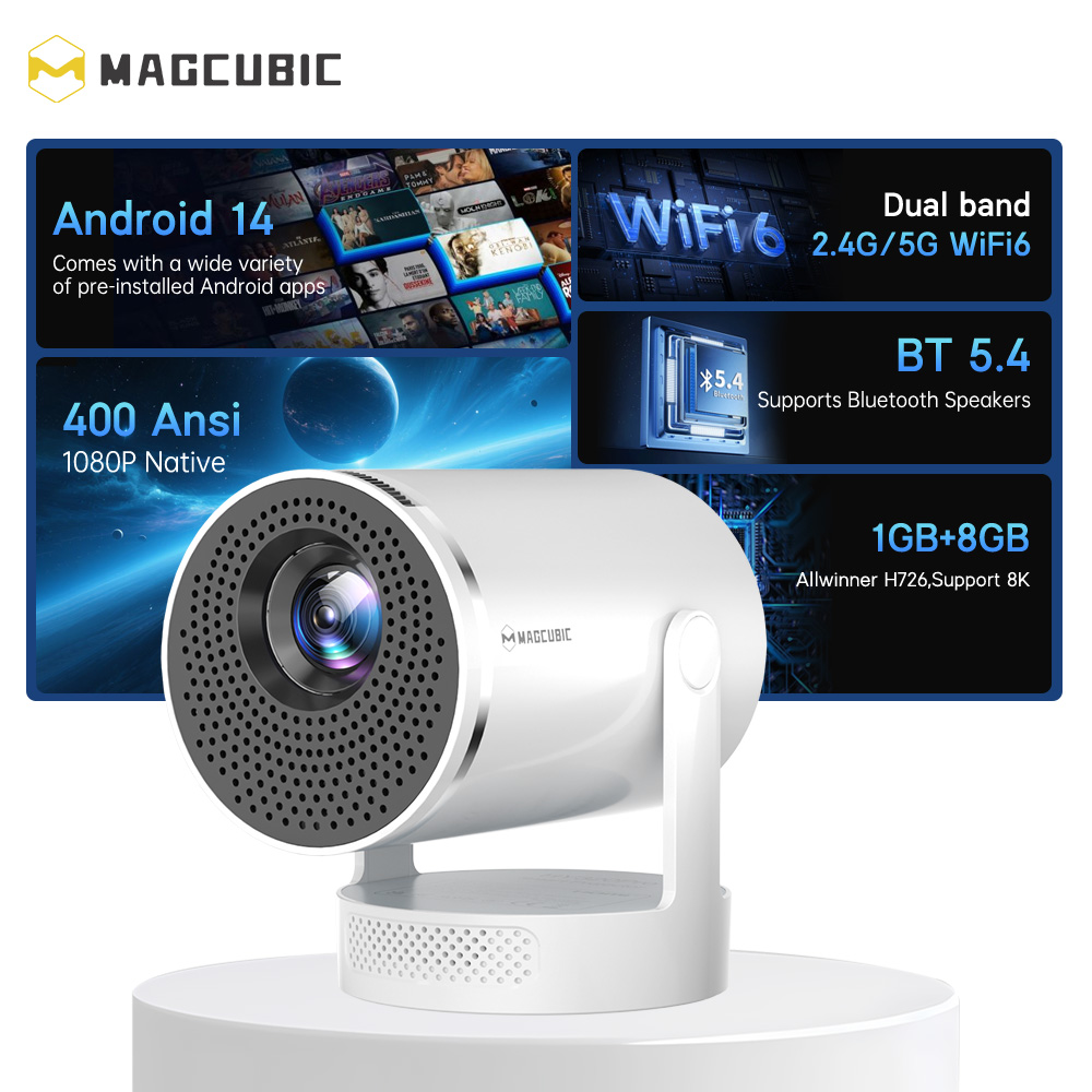 Magcubic Android 14 ネイティブ1080P - Home Cinema Complet のレビューと価格