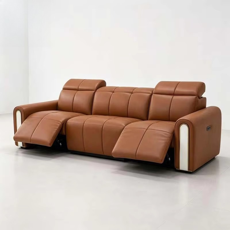 ホームシアター用オレンジレザーリクライニングソファ3人掛け電 - Home.Cinema Orange のレビューと価格
