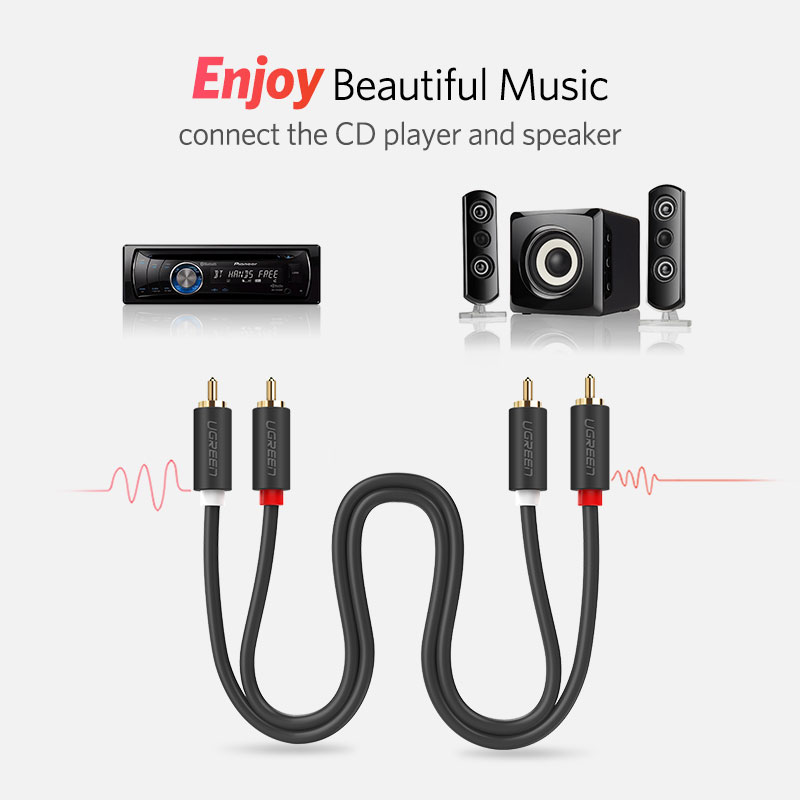 Ugreen-オーディオケーブルオス-オス,金メッキ,2m, - Home Cinema Beamer のレビューと価格