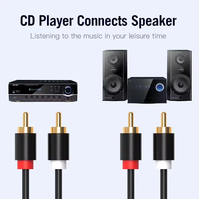 HiFiステレオRCAケーブル 2RCA - RCAオーディ - Home Cinema Beamer のレビューと価格