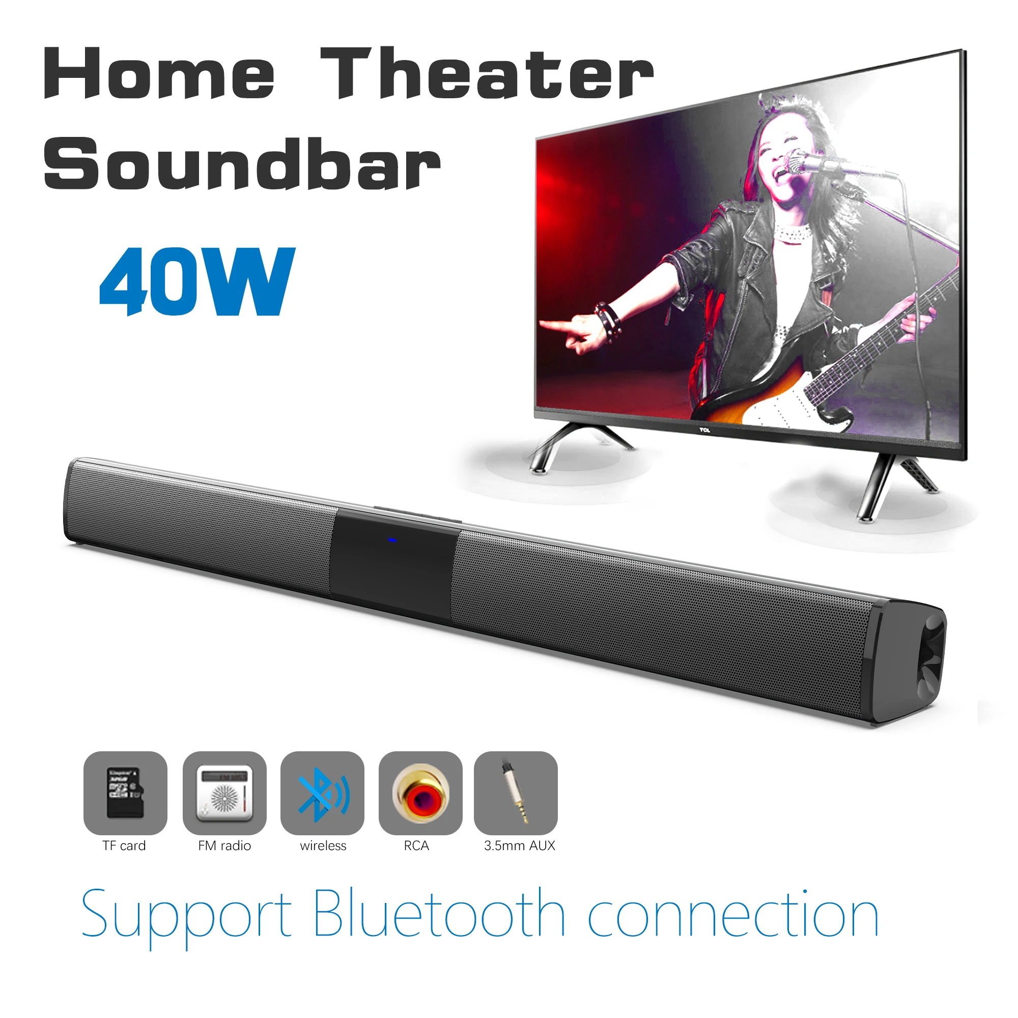 Bluetoothワイヤレスサウンドバー,40W,ホームシア - Home Cinema Complet のレビューと価格
