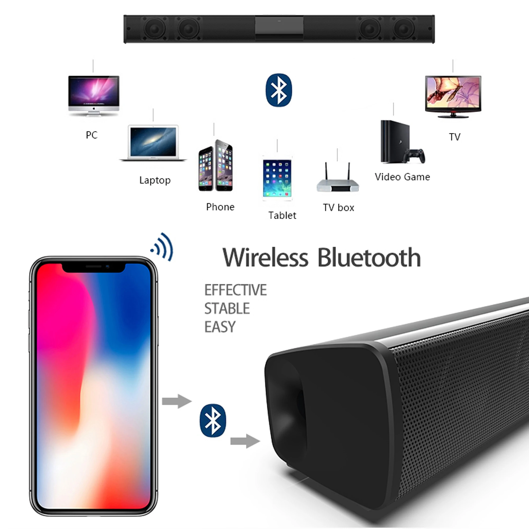 Bluetoothワイヤレスサウンドバー,40W,ホームシア - Home Cinema Complet のレビューと価格