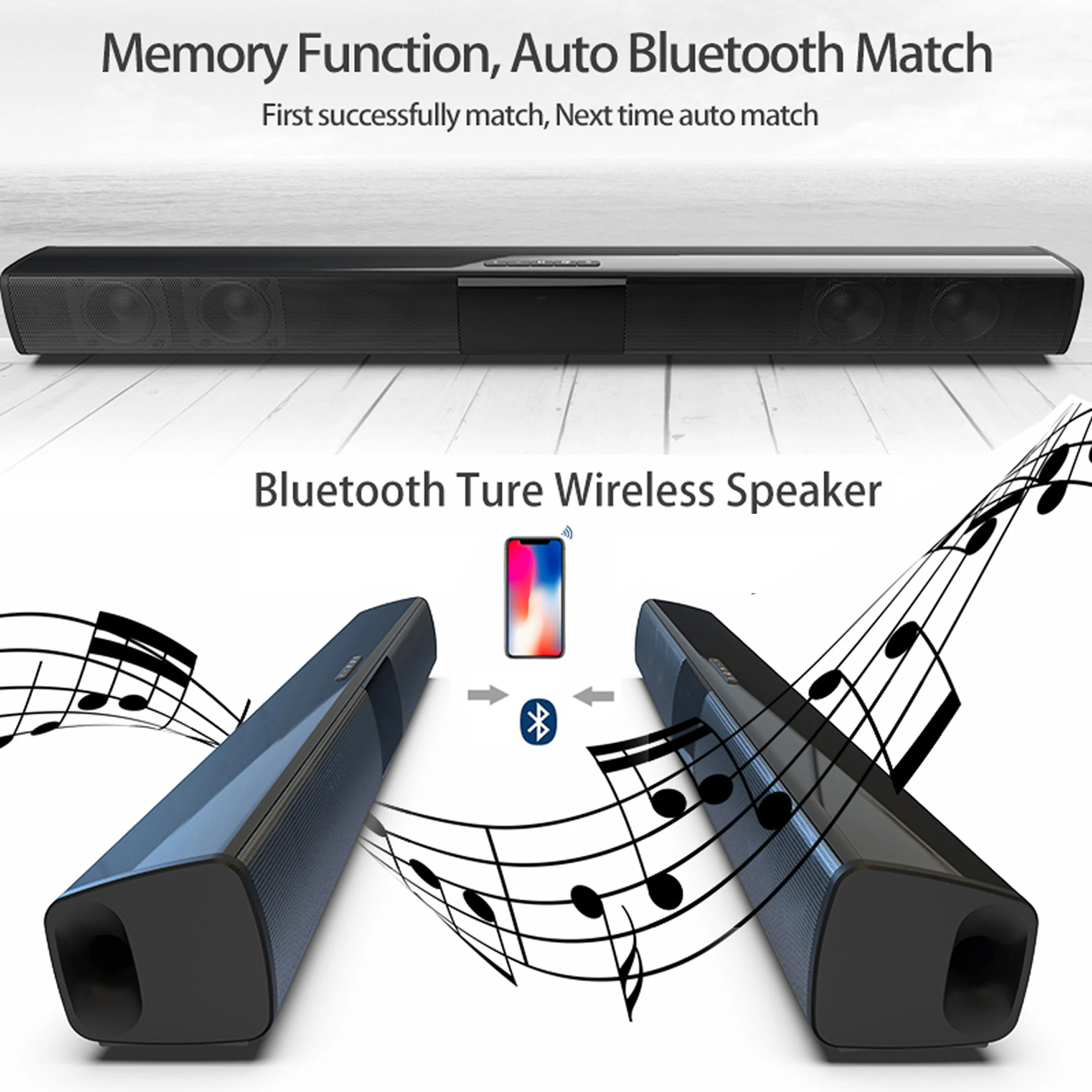 Bluetoothワイヤレスサウンドバー,40W,ホームシア - Home Cinema Complet のレビューと価格