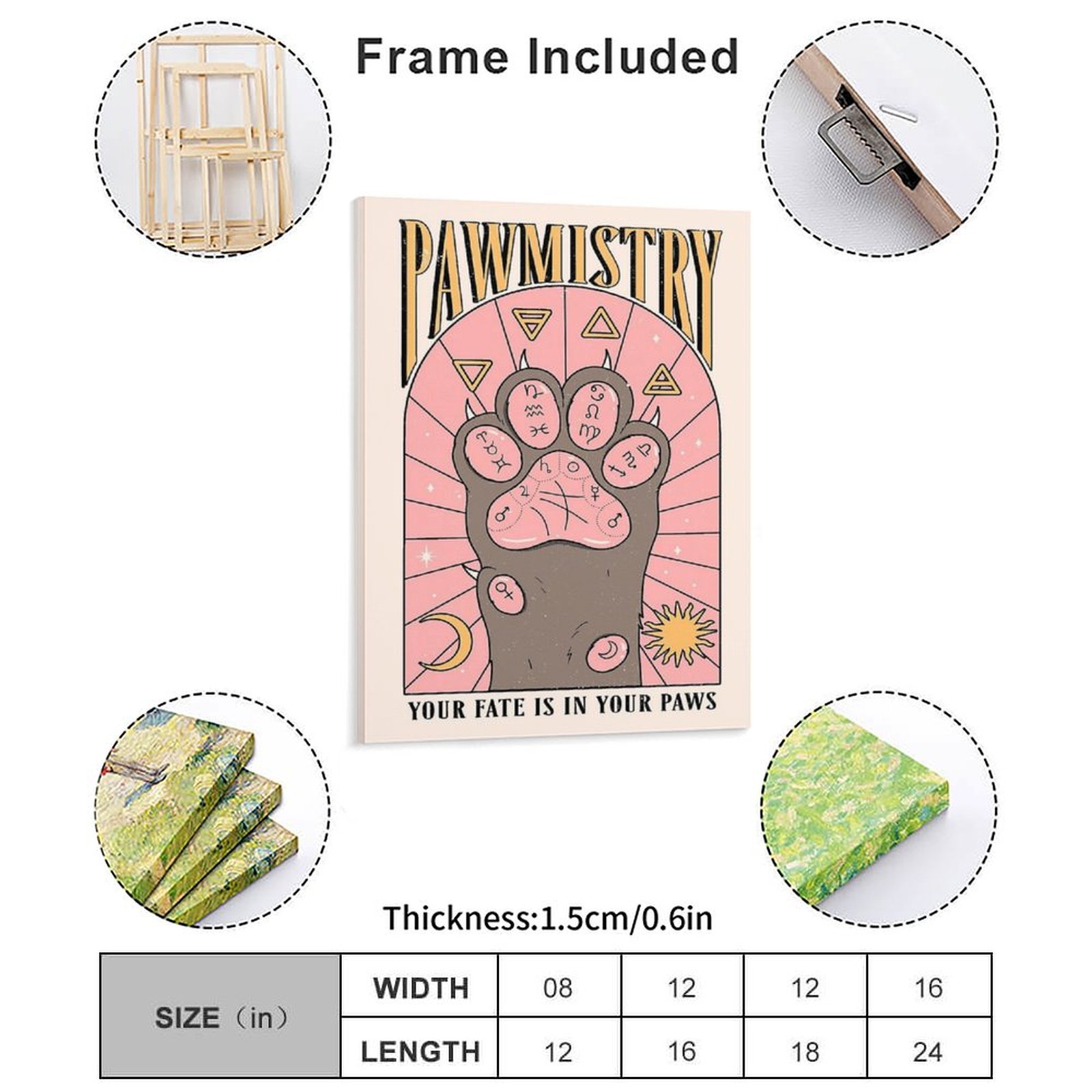 Pawmistry キャンバス絵画ポスター映画キャラクターク - Home Cinema Usa のレビューと価格