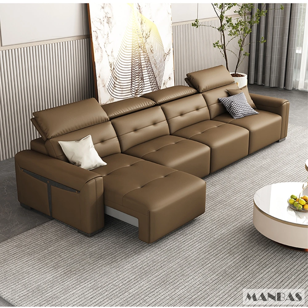 MINGDIBAO 本革電動コンバーチブルソファベッド、調節 - Home Cinema Usa のレビューと価格