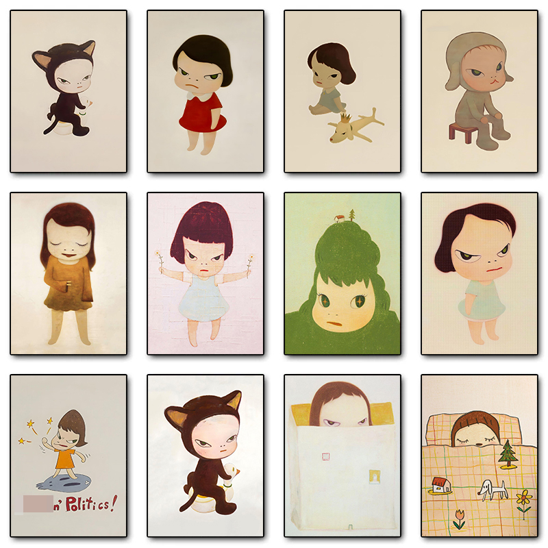 1pc フレームレスキャンバス絵画吉本奈良夢人形ポスターとプ - Home Cinema Wall Art のレビューと価格